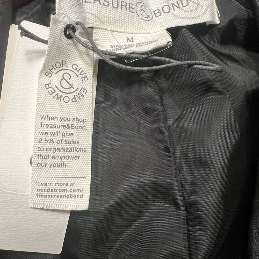 Treasure & Bond- Nordstrom Black Quilted Leather Jacket-Medium - Picture 5 of 12